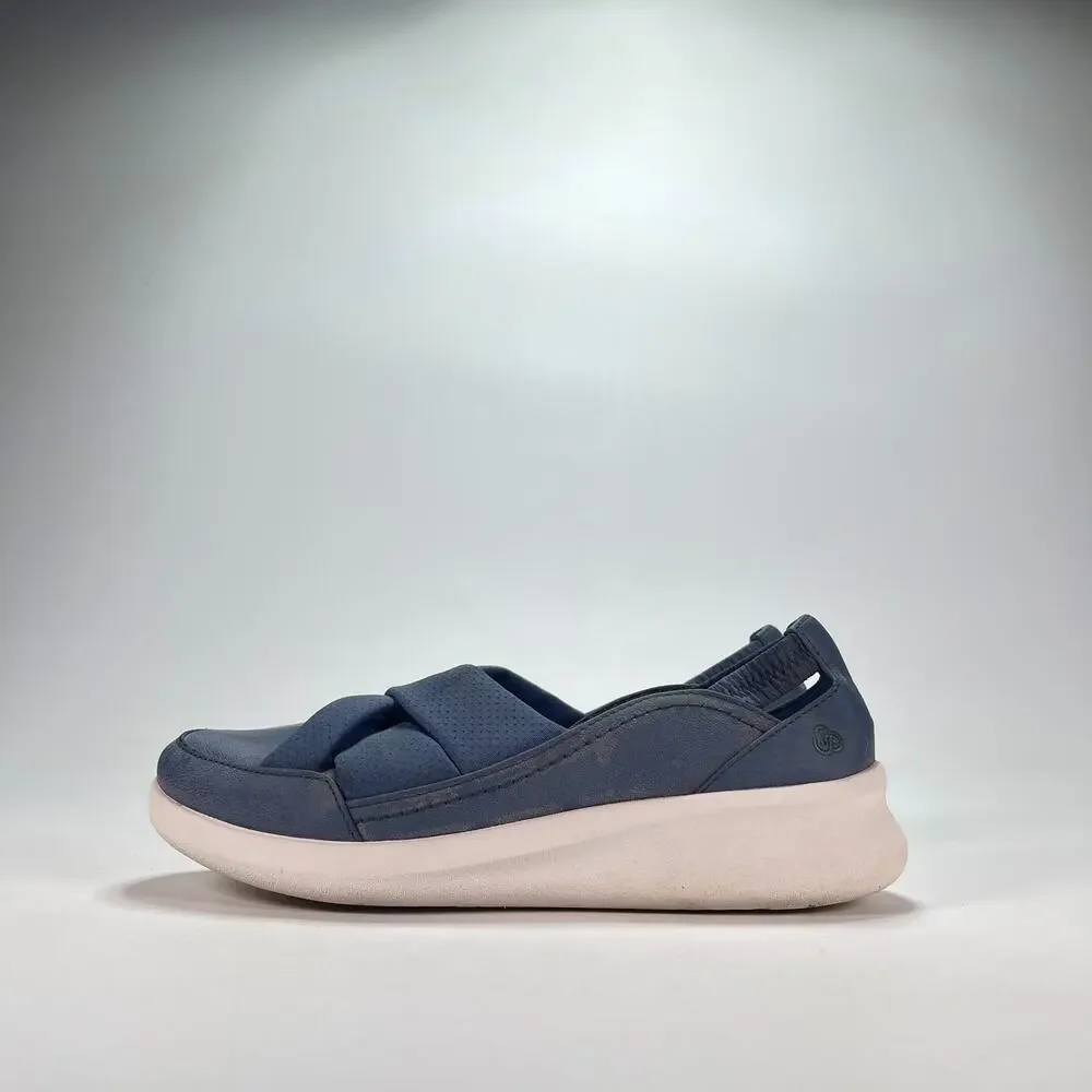 Clarks Sillian 2.0 Star Blue Cross Band Slip On Loafer Shoes Women's Size 6.5M